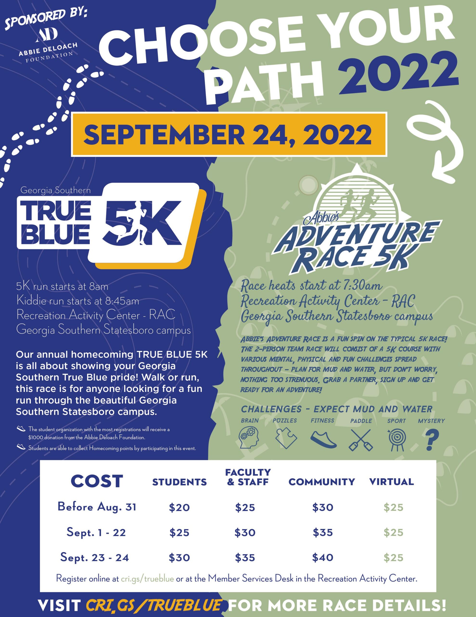 A Poster to promote the Abbie DeLoach 5k