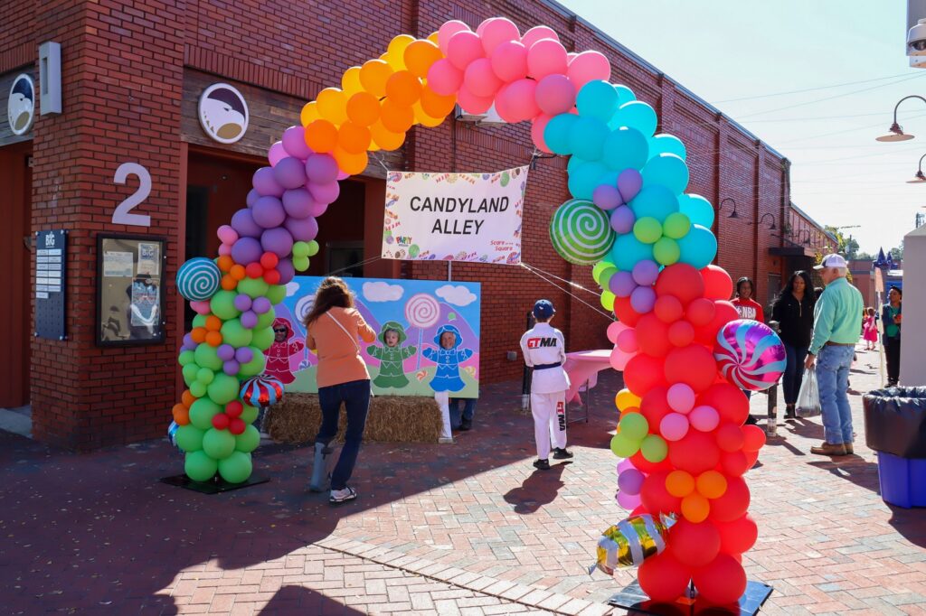 A Visual of the Candyland Alley present at the Scare On the Square event.